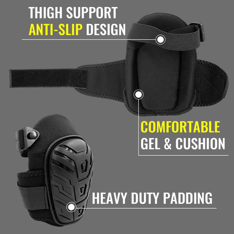 Gel Knee Pads For Work & Gardening – Heavy Duty Professional Knee Pad with EVA Foam&GEL Cushion For Construction, Concrete