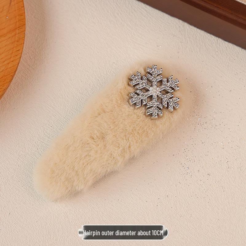 2025 Herbst/Winter Strass Schneeflocken Haarspange - Niedliche Damen BB Seiten Haarspange für Weihnachten