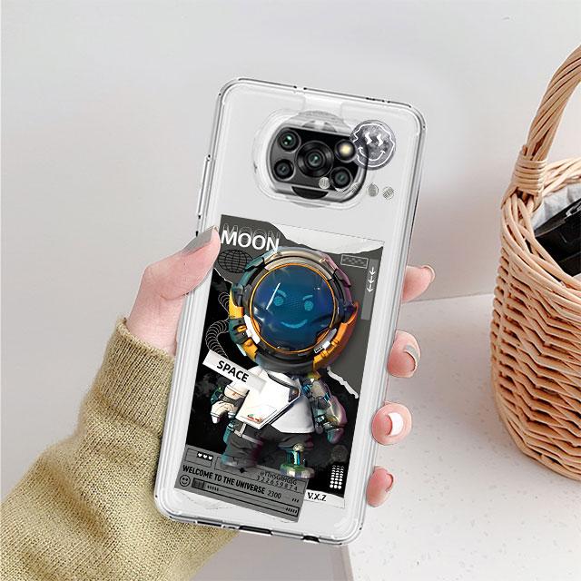 

Милый прозрачный чехол Astronaut Planet для Xiaomi Mi Poco X3 NFC M3 Pro F3 F1 11 Lite 12 Redmi Note 10 9S 8 7 9 мягкий чехол для телефона Xiaomi Poco M3