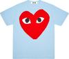 COMME DES GARCONS PLAY Pastelle Red Logo T-Shirt - Blue - AZ-T274-051-1 Unisex T-Shirt