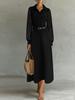 French Elegant Black Mesh Long Sleeve Waist-Cinching Slim Dress for Women
