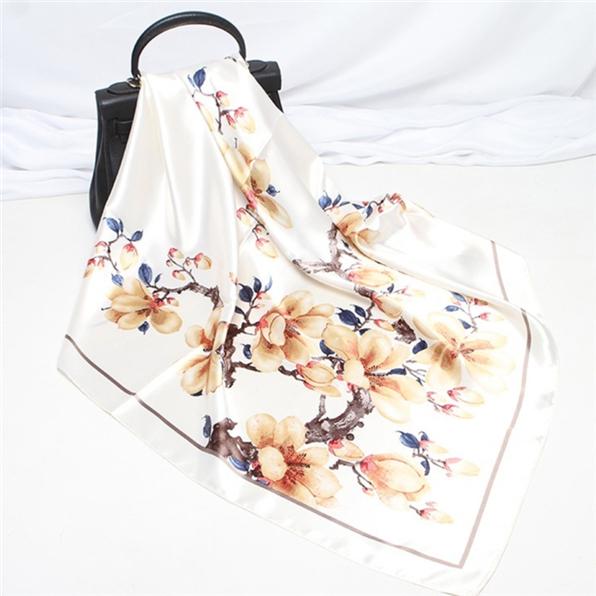 Buy Fashion Ladies Decorative Scarves Flower Silk Scarf Gift at