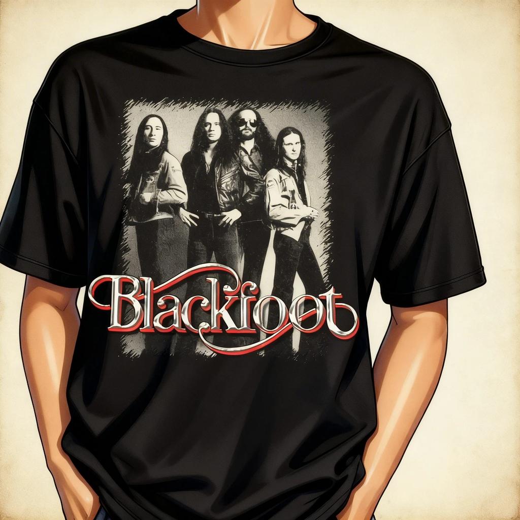 Rare Blackfoot Signature Short Sleeve Men All Size T-Shirt