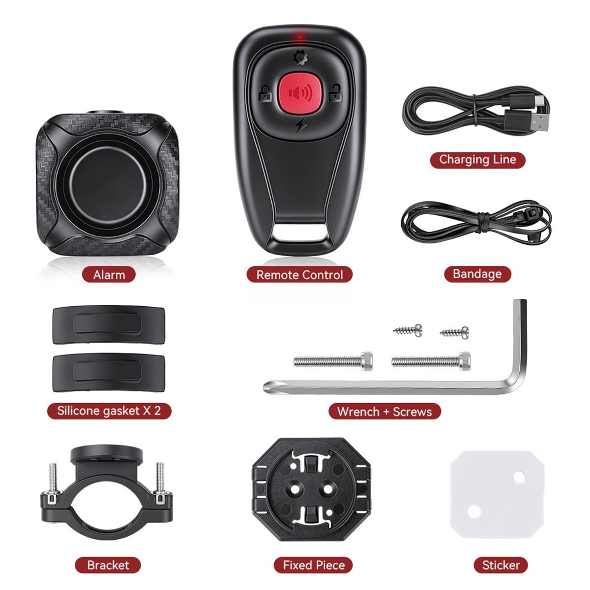 Wireless Bicycle Anti-Theft Alarm Two-Way Vibration Trigger Bike Alarm with Remote Control Waterproof