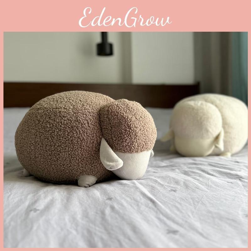Cartoon Cute White And Brown Sheep Plush Doll Pillows For  Room And Sofa Decorat