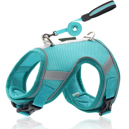 

1 комплект регулируемых шлейок для собак без тяги из полиэстера с мягкой подкладкой нагрудный ремень для домашних животных для щенков XS светло-синий