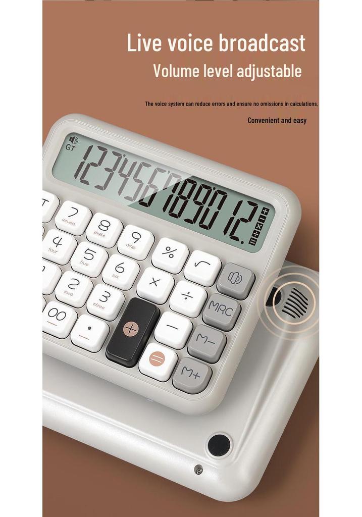 Q15Q16 Financial Calculator with Voice Function, Large Screen & Buttons for Office Use