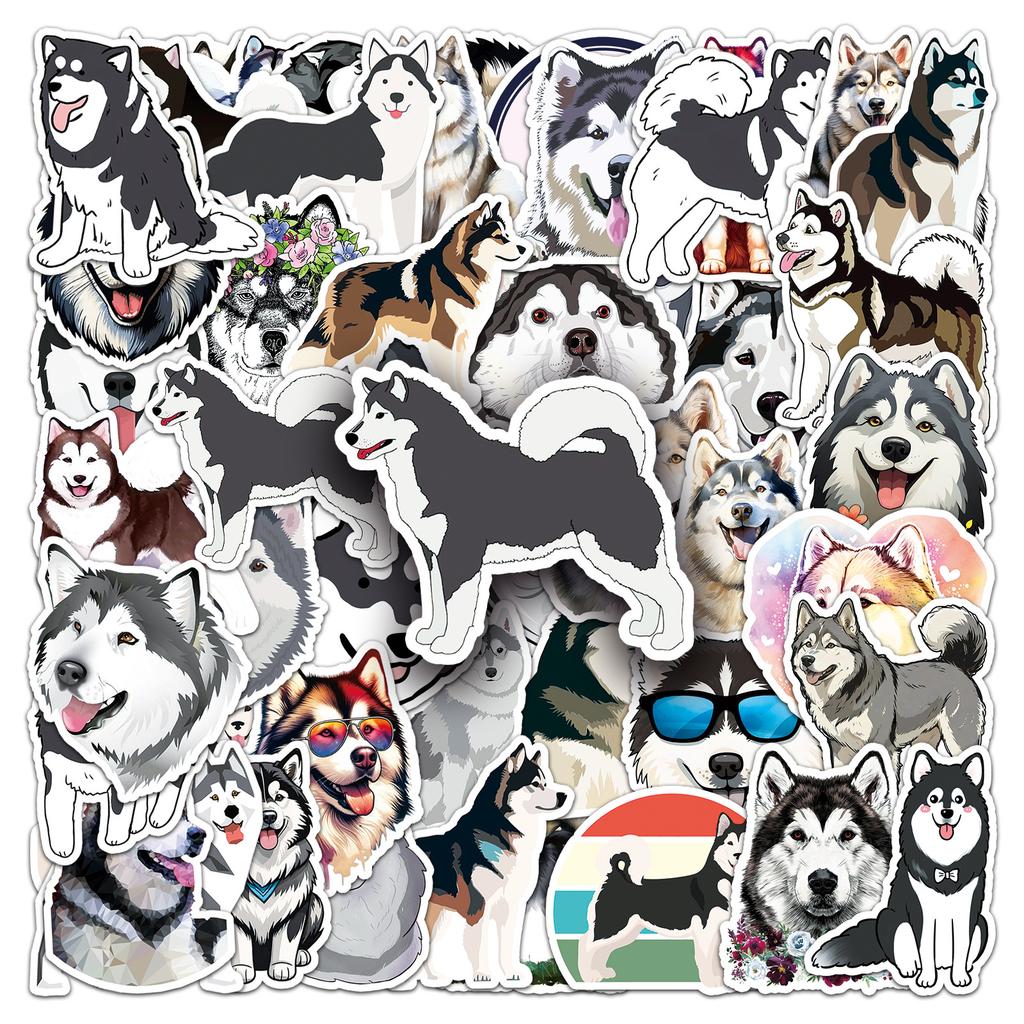 50 Alaska Graffiti Sticker Personalisierte Cartoon Niedlicher Hund Dekoration Handy Wasserbecher Guka Sticker