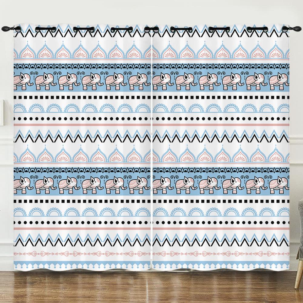 Série de Impressão Fresca 3D Cortina de Impressão Digital Blackout E Ilhós