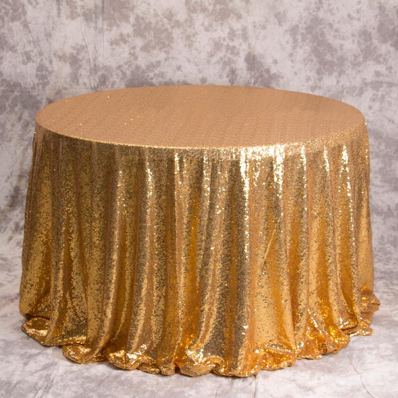 Round Rose Gold Sequin Tablecloth Glitter Table Cloths for Birthday Wedding Bridal Baby Shower Party Decorations