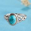 Antique Turquoise Natural Gemstone Bride Wedding Engagement Vintage Ring Gift