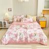 Fresh Floral Quilt 100% Cotton Flowers Print Air Conditioning Quilted Quilt Soft Breathable Lightweight Multifunction Blanket