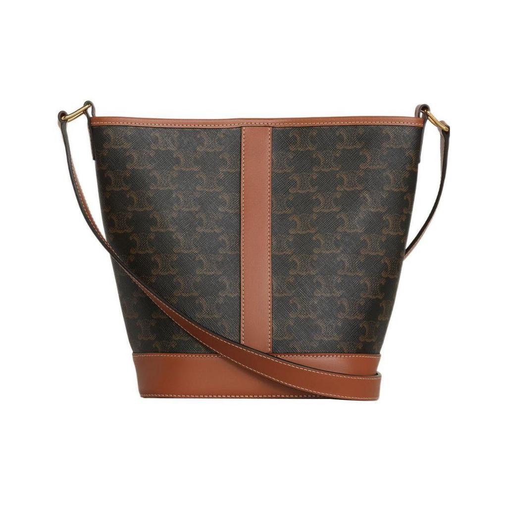 Celine Triomphe Classic Monogram Bucket Bag Women Shoulder Bag Brown 191442CAS-04LU