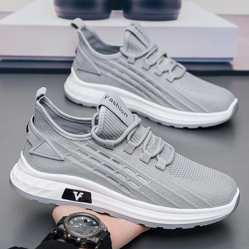 

Модная мужская повседневная спортивная обувь, дышащие легкие кроссовки, нескользящие балетки, обувь для бега и ходьбы на открытом воздухе, мужская вулканизированная обувь 39 серый