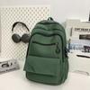 College Style Women's Solid Color Backpack Large Capacity Student School Bag Junior High School Backpack