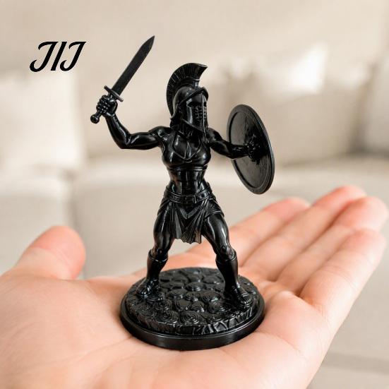 Detailed Muscle Armor Figurine 3D Printed Female Gladiator Statue, Spartan Woman Warrior with Collectible Statue Shield, Historical Desktop