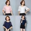 Summer Women Polka Dot Print Short Trumpet Sleeve Tops Stylish Casual Shirt