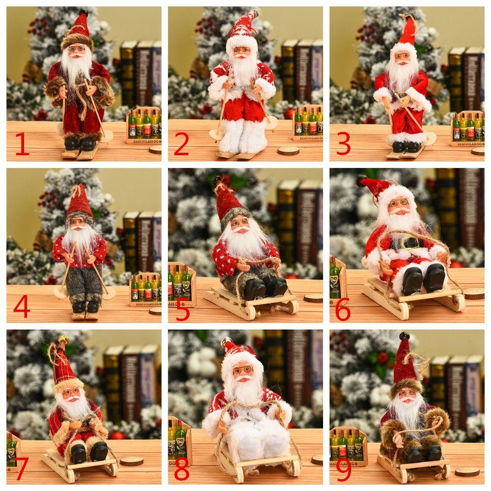 Sitting Home Decoration Kids Toys Christmas Tree Accessories Desktop Santa Claus Doll Xmas Ornament