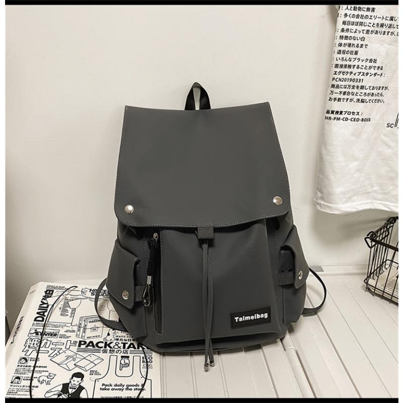 

Korean ins new high-value niche solid color simple backpack couple lightweight large-capacity backpack сірий колір