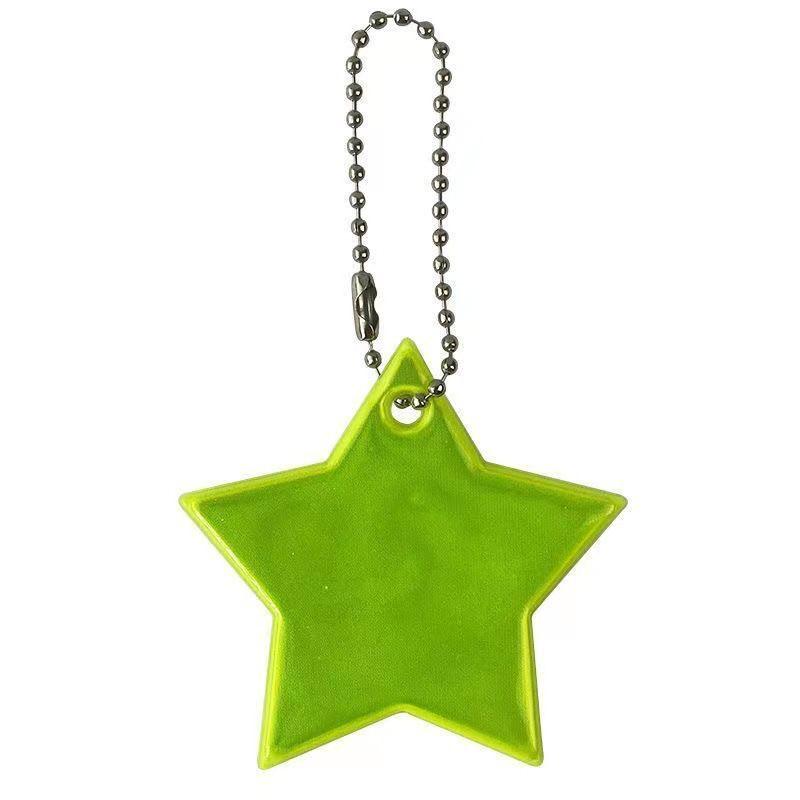 Reflective Star Pendant Keychain for Night Riding: Safety Accessory for Backpack or Luggage.
