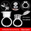 50-Pack Grafting Eyelash Glue Rings with Flip-Top Seal for Semi-Permanent Makeup