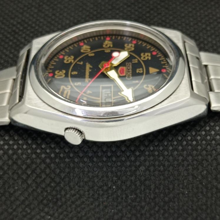 USED VINTAGE SEIKO 5 AUTOMATIC 7009A JAPAN MENS D/D BLACK WATCH 621c-a415321-2 SKU621c-a415321