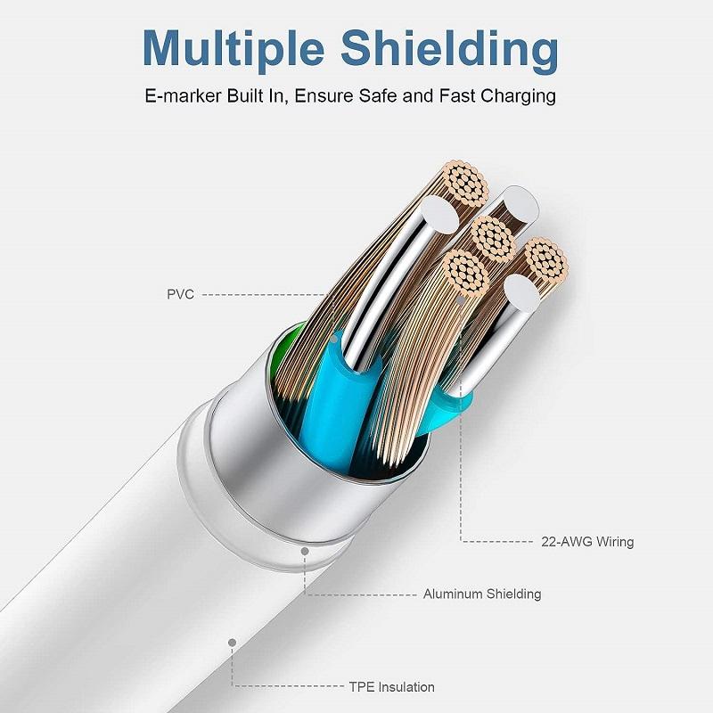 60W PD Type c to c Cable Charging for iPhone for Ios Cable Usb c to c Fast Charging Data Cable