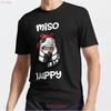 MOST POPULAR Miso Happy Cat Sushi Funny Humor Food Foodie Lovers T Shirt Vintage Washed Top For Everyday Wear Breathable
