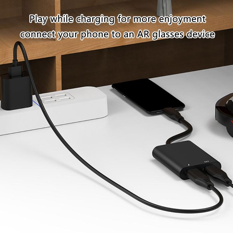 Portable AR Glasses Expansion Hubs Featuring USB A and USB C Port for Efficient Device Connectivitys