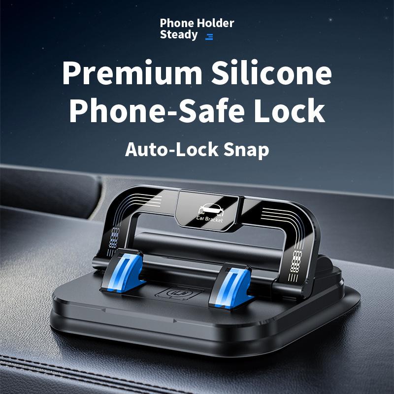 SEAMETAL Dashboard Car Phone Holder 360 Rotation Navigation Bracket Non-slip Silicone Mount Parking Phone Number Plate