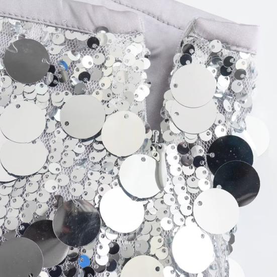 Women's Sequin Skirt High Waist Sparkly Bodycon Mini Skirt Glitter Stretchy Short Party Night