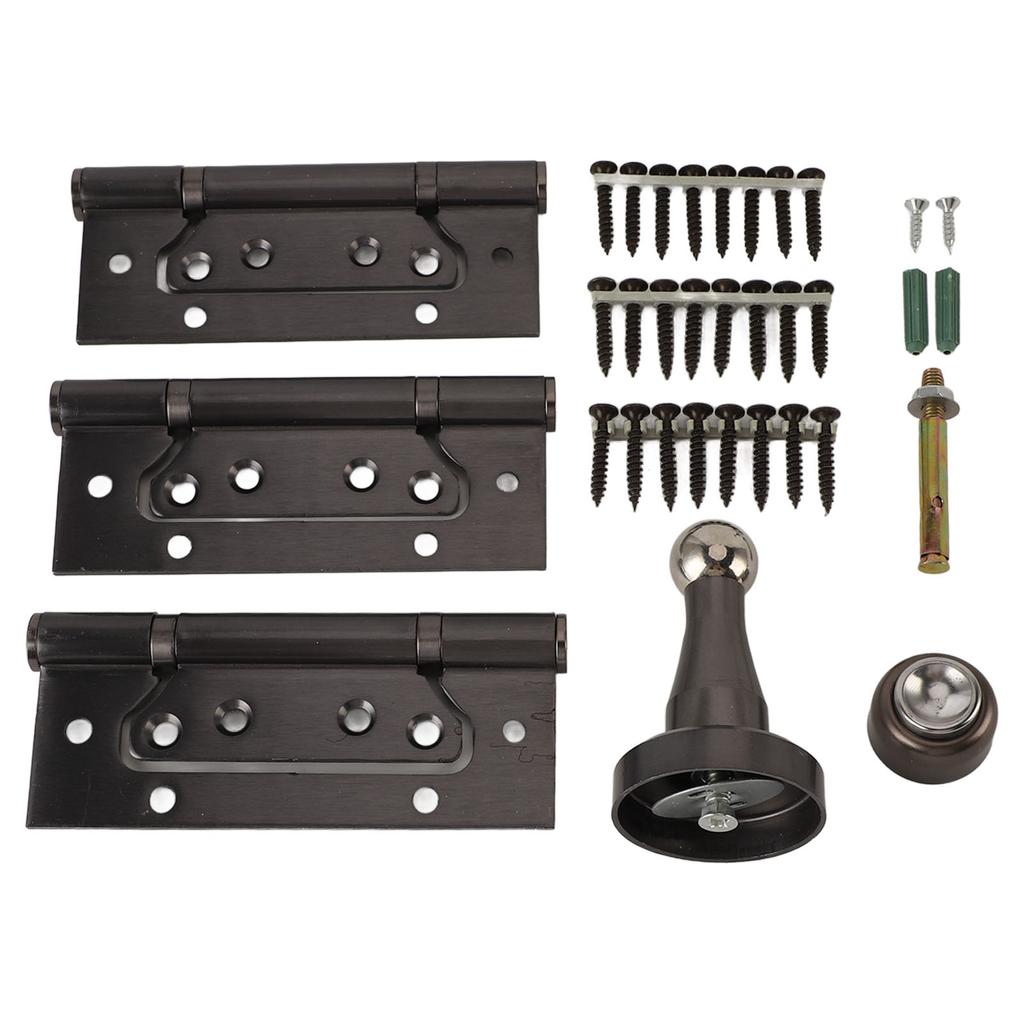 5 Inch Door Hinge Kit with Magnetic Door Stop Metal Quiet Strong Load Bearing Door Hinge for Bedroom