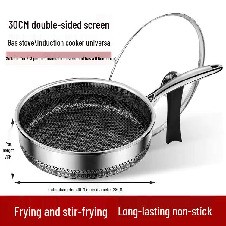 Honeycomb 316 Stainless Steel Non-Stick Frying Pan for Steaks and Pancakes