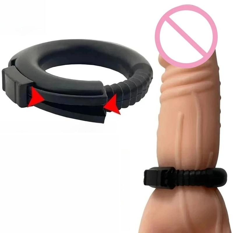 Men's Adjustable Silicone Cock Ring, Stamina Trainer for Erection Support & Last Longer, Stretchy Foreskin Corrector, Pleasure R