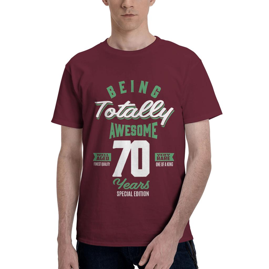 Awesome 70 Years Men T Shirt 70 Birthday Casual Tee Shirt Short Sleeve Round Neck Pure Cotton Classic Clothes TShirt