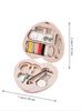 16pcs/set Plastic Sewing Machine Thread Set, Heart-shaped Mini Sewing Box Multifunctional Household Portable Kit
