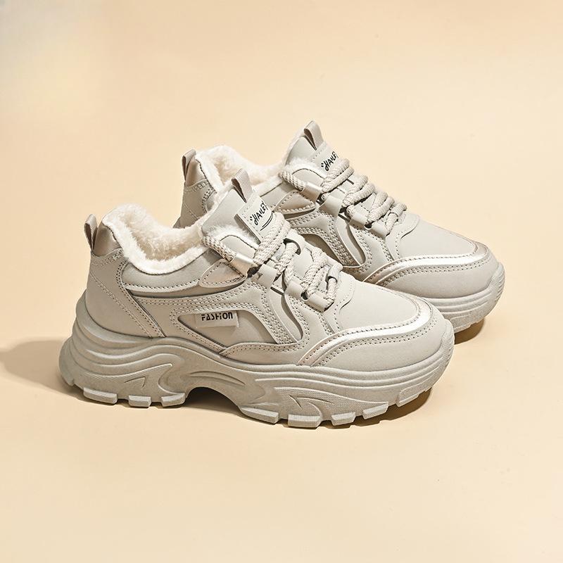 

Women Platform Winter Sneakers Thin Fur Lined Comfortable Walking Shoes Ladies Casual Wedge Sport Cott Shoes Warm Snow Boots 35 хаки