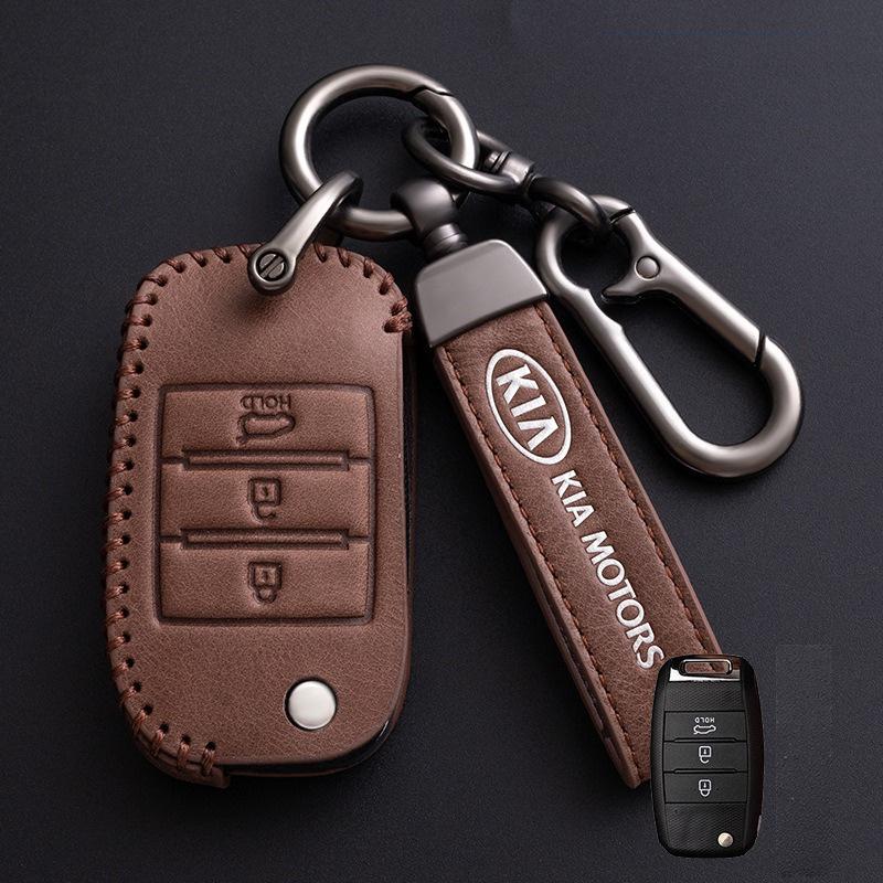 Cmygpr1 Skórzane Etui Pokrowiec na Kluczyk Samochodowy 3 Przyciski Dla KIA RIO 3 K2 K3 K4 K5 Sportege Picanto Optima Soul Ceed Sorento Forte Stinger Cerato