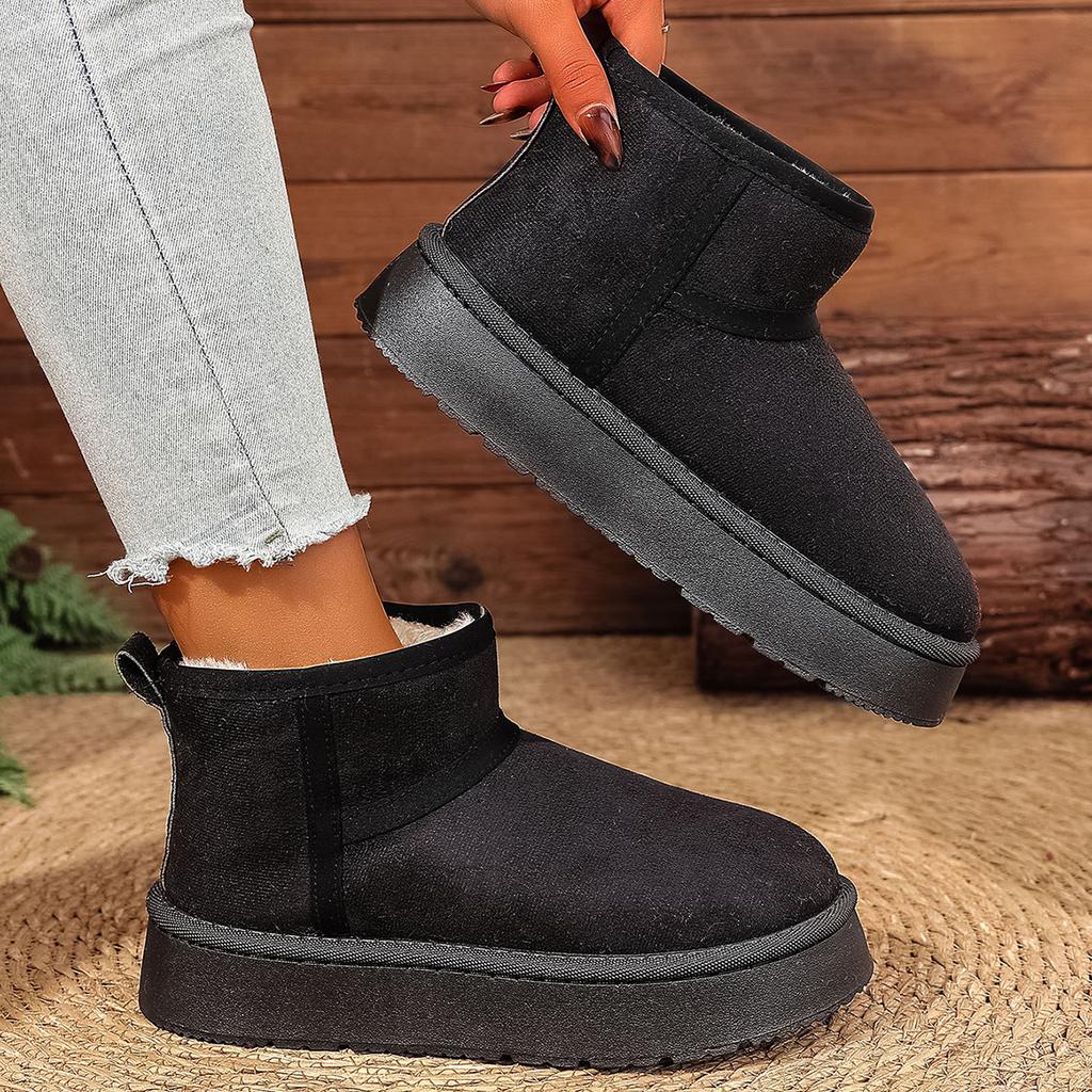 Large Size Thick-soled Medium Tube Snow Boots Women's Autumn and Winter 2025 New Velvet Thickened Warm Cotton Shoes Women's Shoes