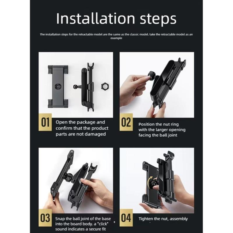 Suporte de Telefone com Apoio de Cabeça Extensível Para Bancos de Carro Suporte de Tablet Ajustável Com Braço Flexível Para Entretenimento no Banco Traseiro