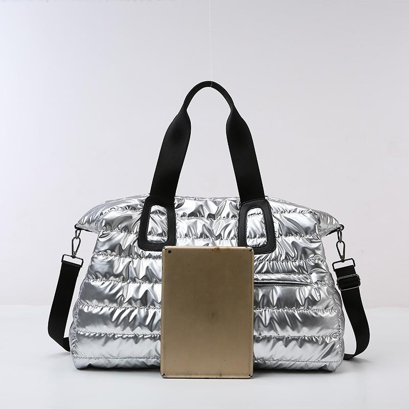 A Solid Color Bright Surface Sports Fitness Bag Shoulder Bag, Fashion, Large Capacity, Excellent Feel, Waterproof