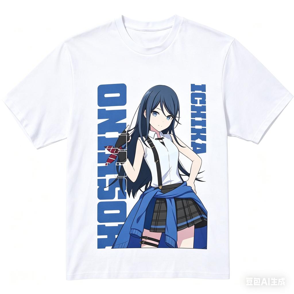 2026 Summer Project Sekai Single Black TShirt Haruka Kiritani Blue Idol Anime Oversized Cotton Tee For Vocaloid Game Fans