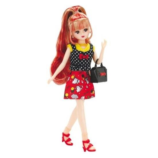 Takara Tomy Licca-chan Doll I Love Hello Kitty 1 Week Coordination Gift Set Dress-Up Toy Ages 3 Up