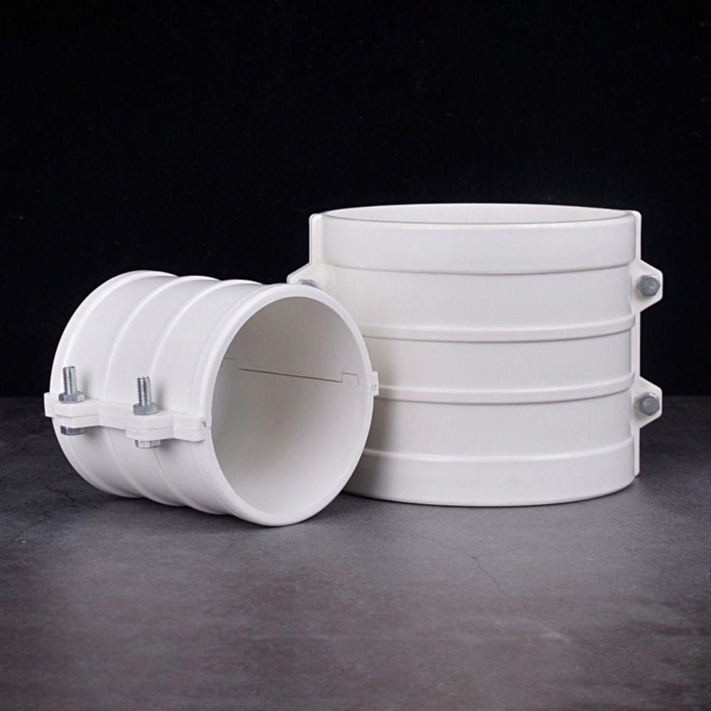 Nová opravná svorka na PVC vodovodní potrubí 50 mm/75 mm/110 mm/160 mm Svorkový typ Odtokové potrubí Bílý Rychlospojka Oprava