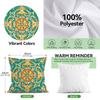 4 Pcs Bohemian Geometric Floral Single-Sided Printed Pillowcase Cushion Cover,Suitable For Living Room,Bedroom,Car Decoration