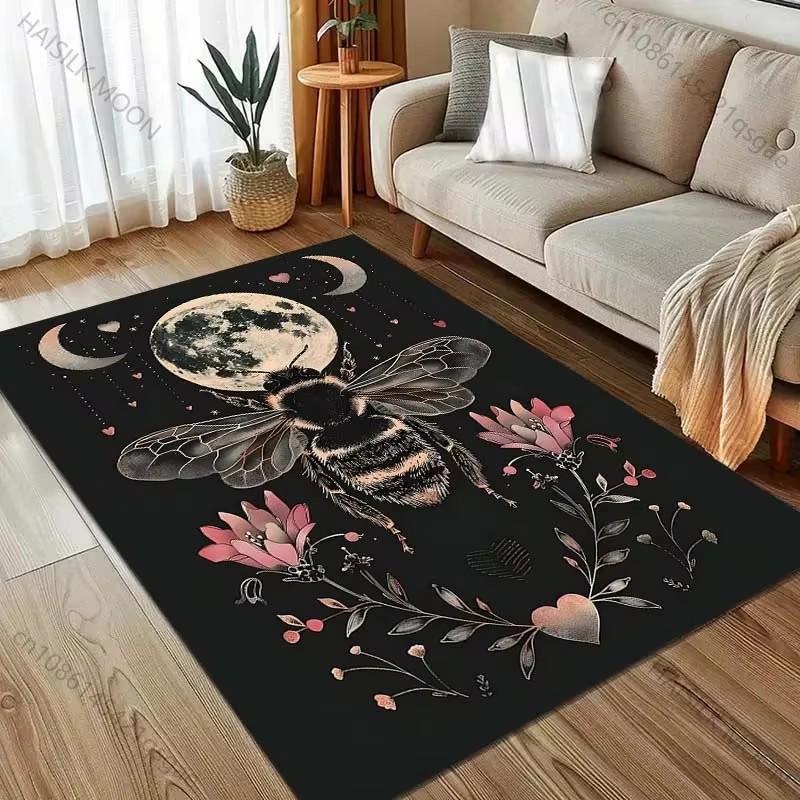 Planetary Creative Art of Bee Divination Pattern for Carpet Living Room Bedroom Bedside Floor Mat Home Decor Sofa Room Area Rug