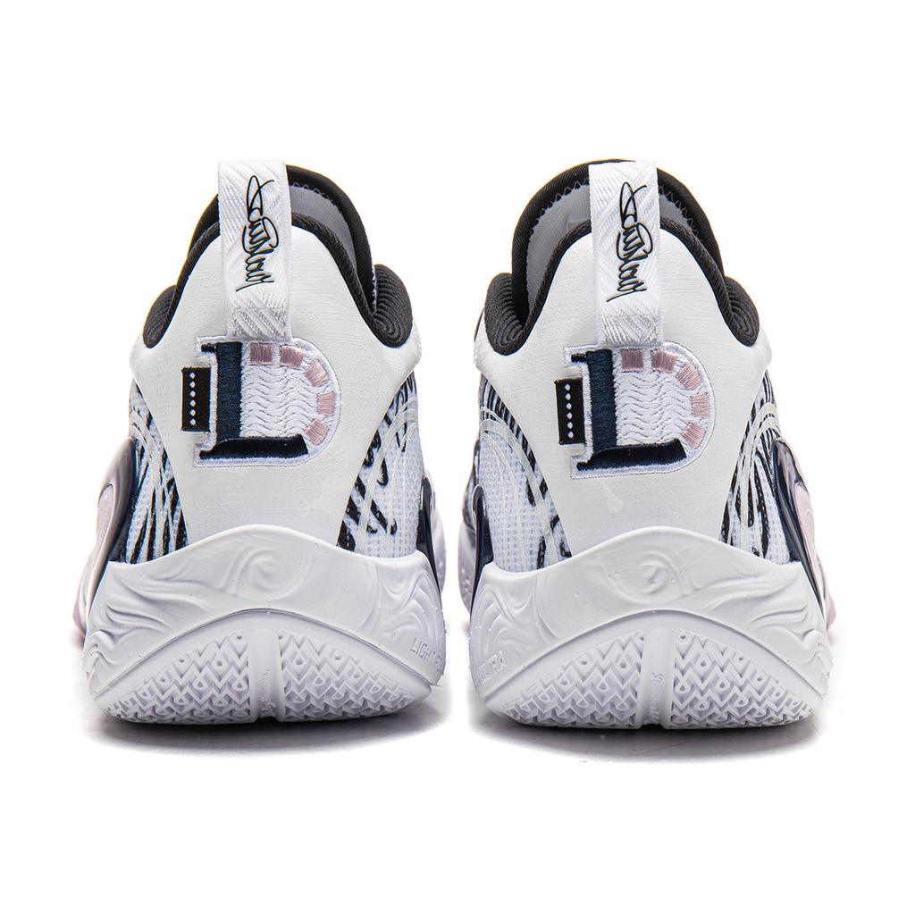 Li Ning DLO1 Cushioning Slip Resistant Abrasion Resistant Rebound Grip Low Top Basketball Shoes Men's White Black ABPV009-18