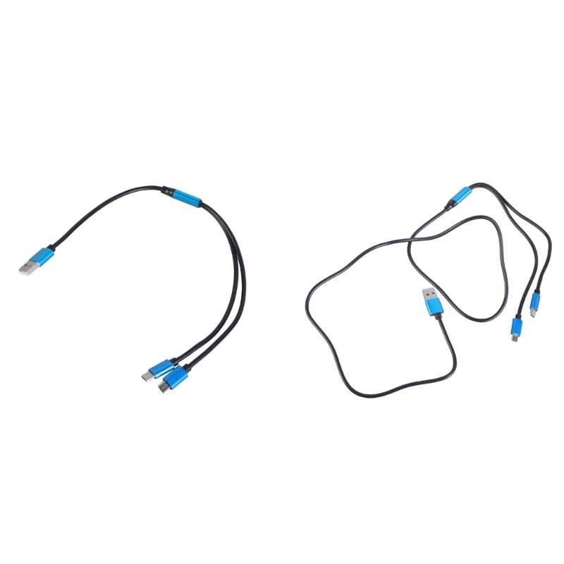 Multi Charger Cable Universal 2 in 1 Multiple USB Splitter Cable Charging Cord with Type C MicroUSB Port Connectors