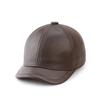 Herren Baseballkappe mit kurzem Schirm aus echtem Leder - Trendiger Herbst- & Winterstil für mittleres und älteres Alter.