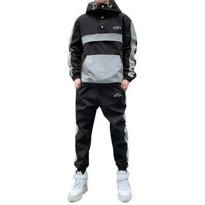 Spring And Autumn Men's Sports Leisure Day Thin Hooded Jacket Hong Kong Style Suit